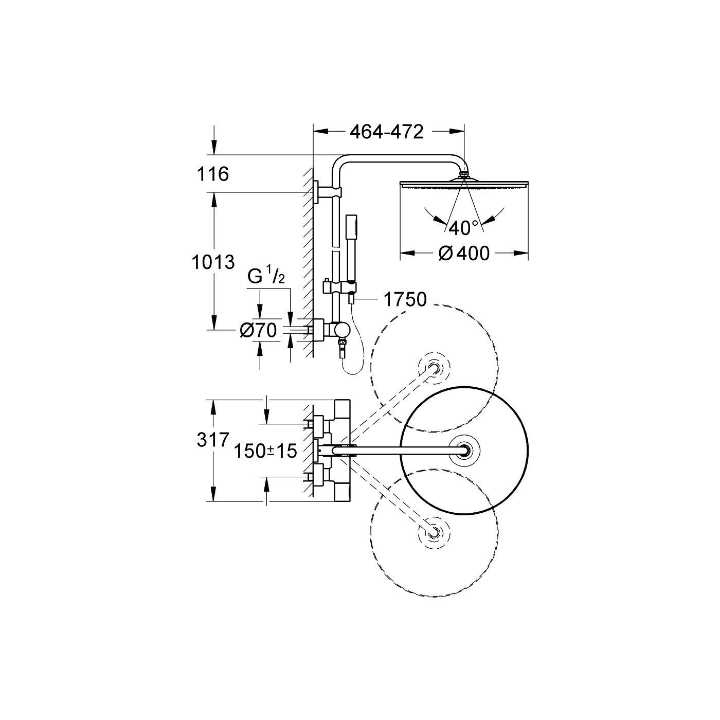 System Prysznicowy Z Termostatem Rainshower System 27174001 Grohe