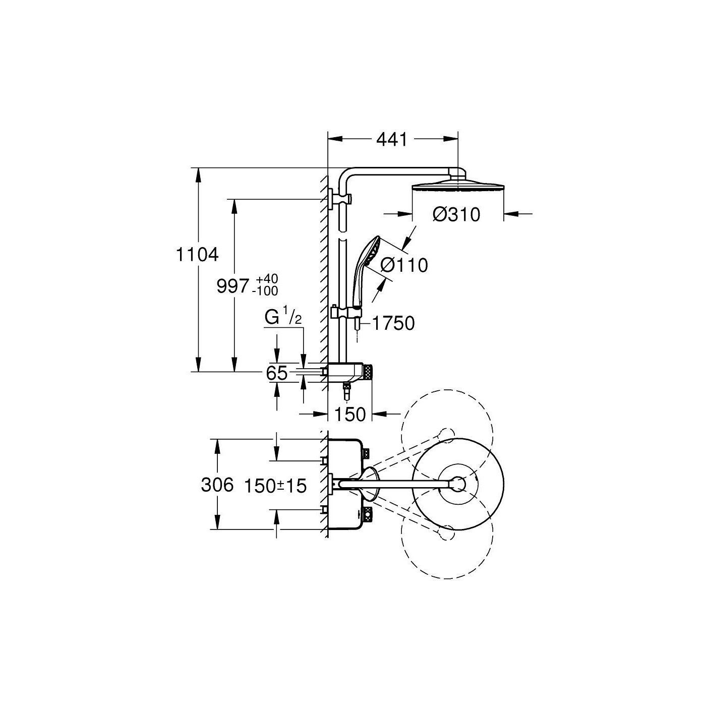 System Prysznicowy Z Termostatem Euphoria SmartControl 26507DL0 Grohe