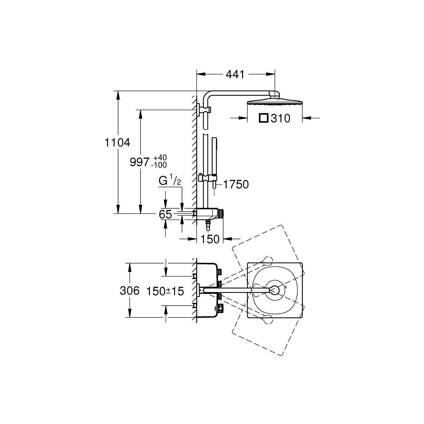 System Prysznicowy Z Termostatem Euphoria SmartControl 26508LS0 Grohe
