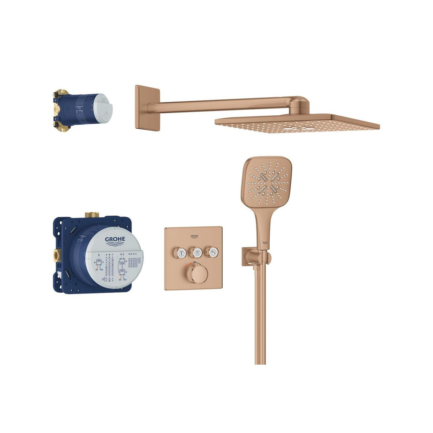Zestaw Prysznicowy Z Deszczownicą Rainshower Smartactive 310 Cube Grohtherm SmartControl 34864DL0 Grohe