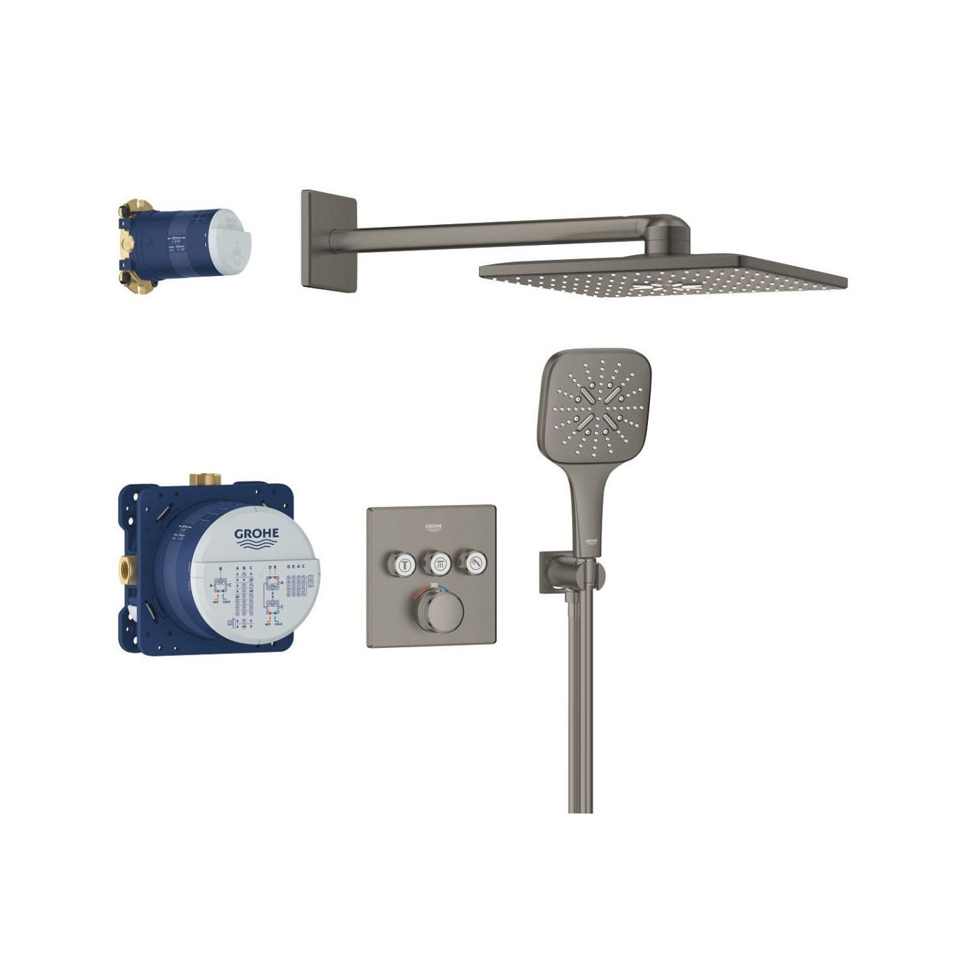 Zestaw Prysznicowy Z Deszczownicą Rainshower Smartactive 310 Cube Grohtherm SmartControl 34864AL0 Grohe