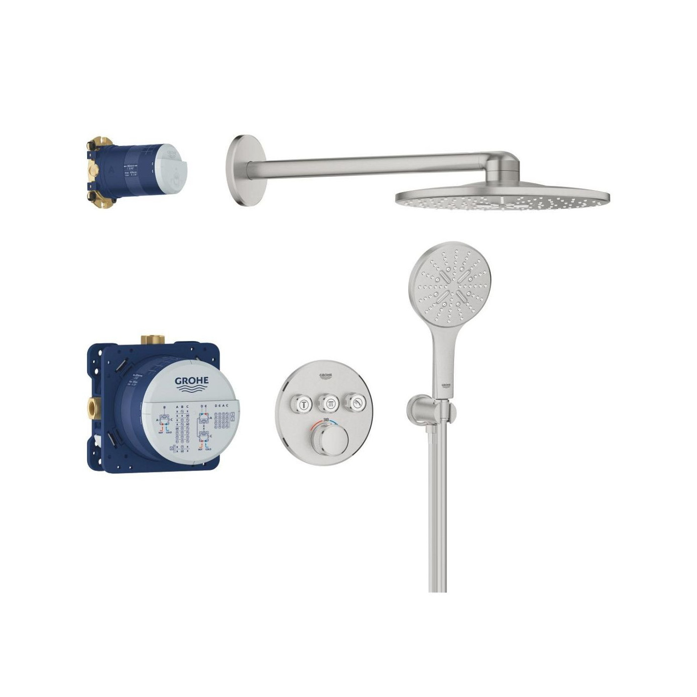 Zestaw Prysznicowy Z Deszczownicą Rainshower Smartactive 310 Grohtherm SmartControl 34863DC0 Grohe