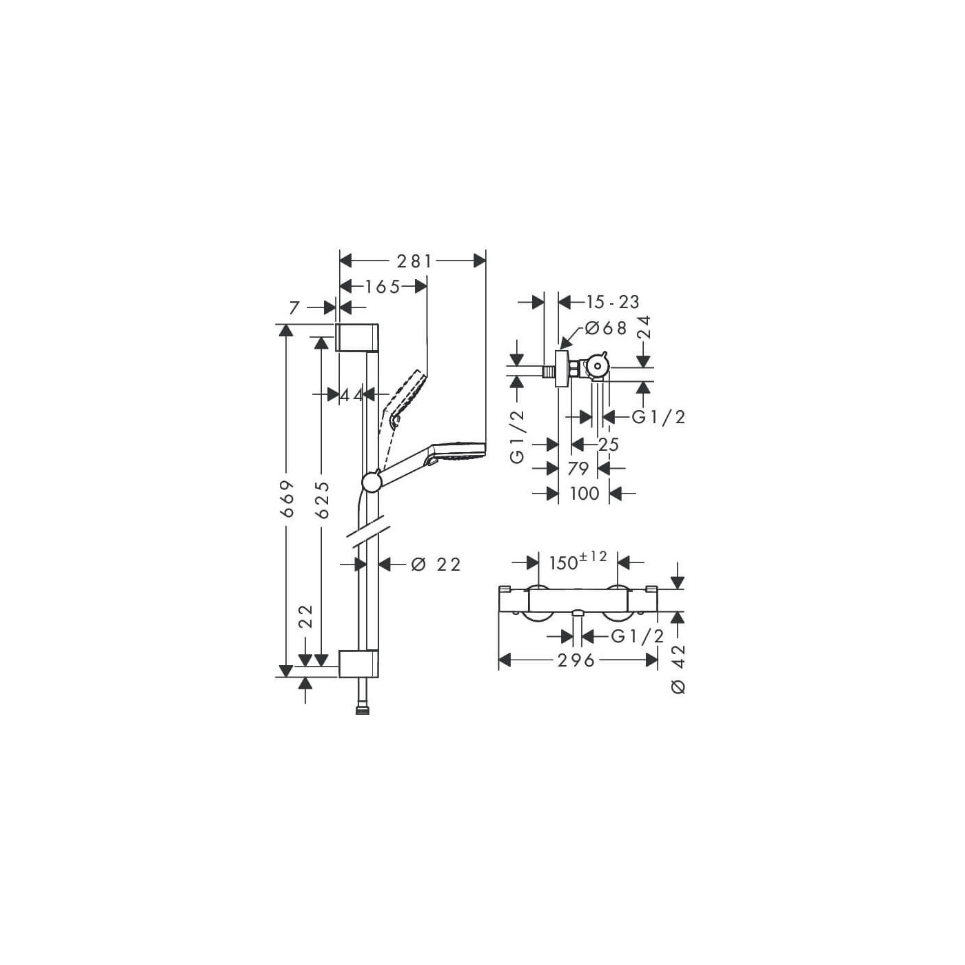 Zestaw Prysznicowy Crometta Vario Combi 1001 27812400 Hansgrohe