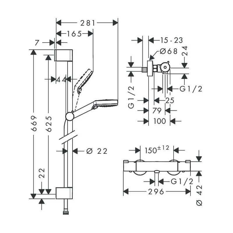 Zestaw Prysznicowy Crometta Vario Combi 1001 27812400 Hansgrohe