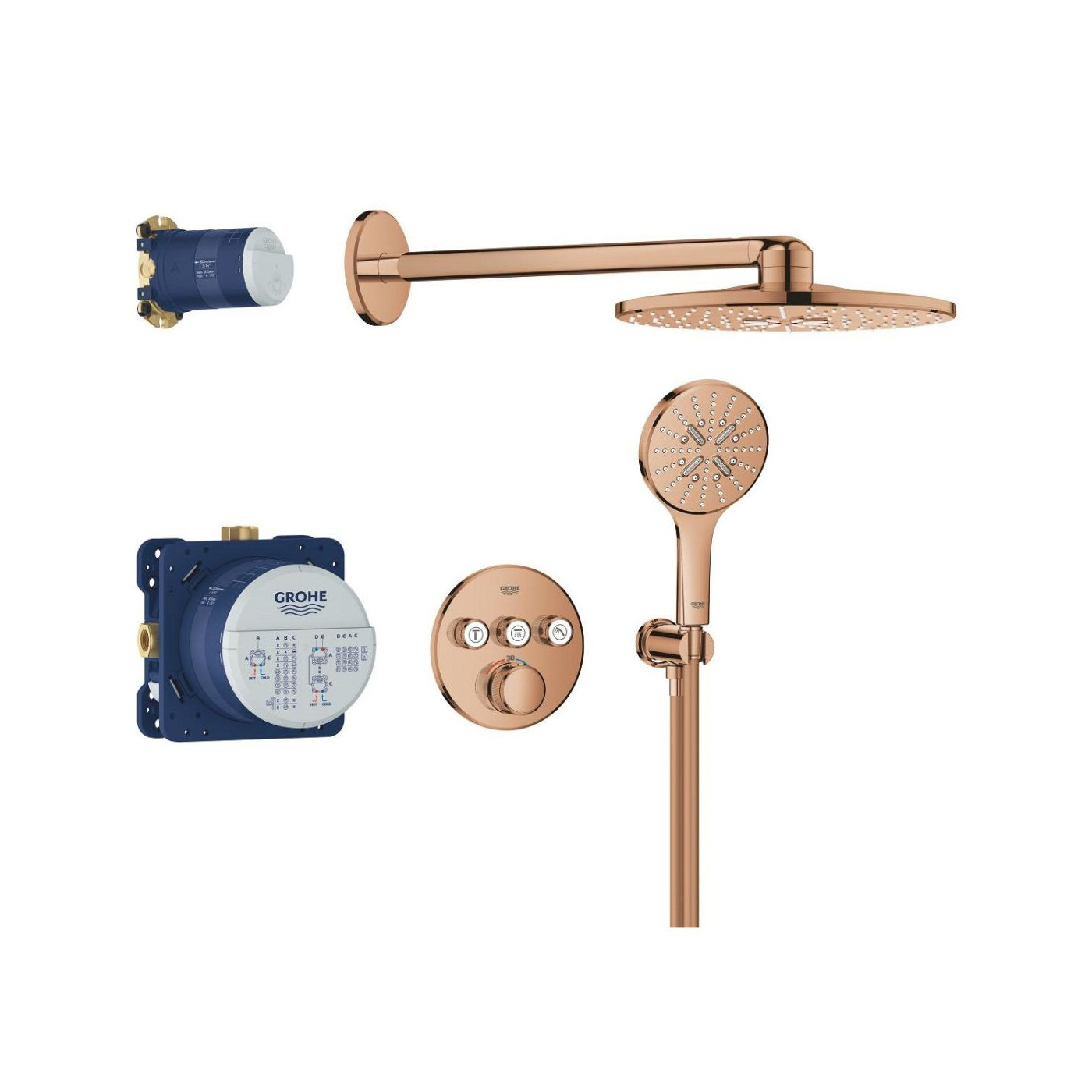 Zestaw Prysznicowy Z Deszczownicą Rainshower Smartactive 310 Grohtherm SmartControl 34863DA0 Grohe