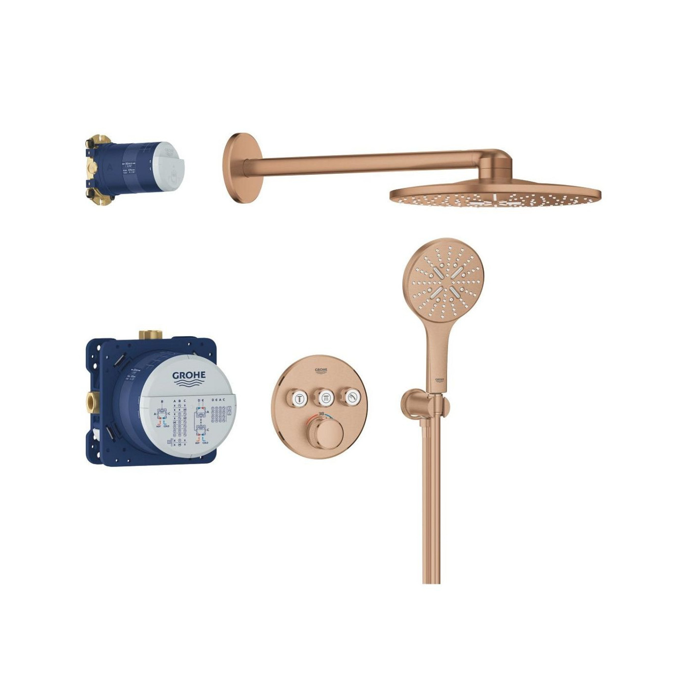 Zestaw Prysznicowy Z Deszczownicą Rainshower Smartactive 310 Grohtherm SmartControl 34863DL0 Grohe