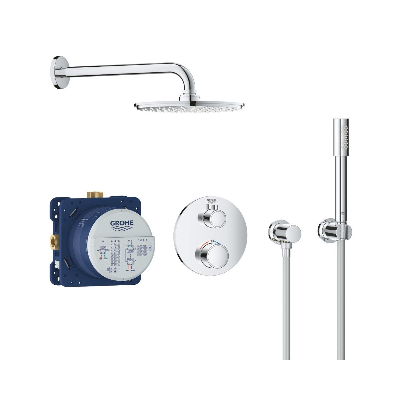 Zestaw Prysznicowy Z Deszczownicą Rainshower Cosmopolitan 210 Grohtherm 34732000 Grohe
