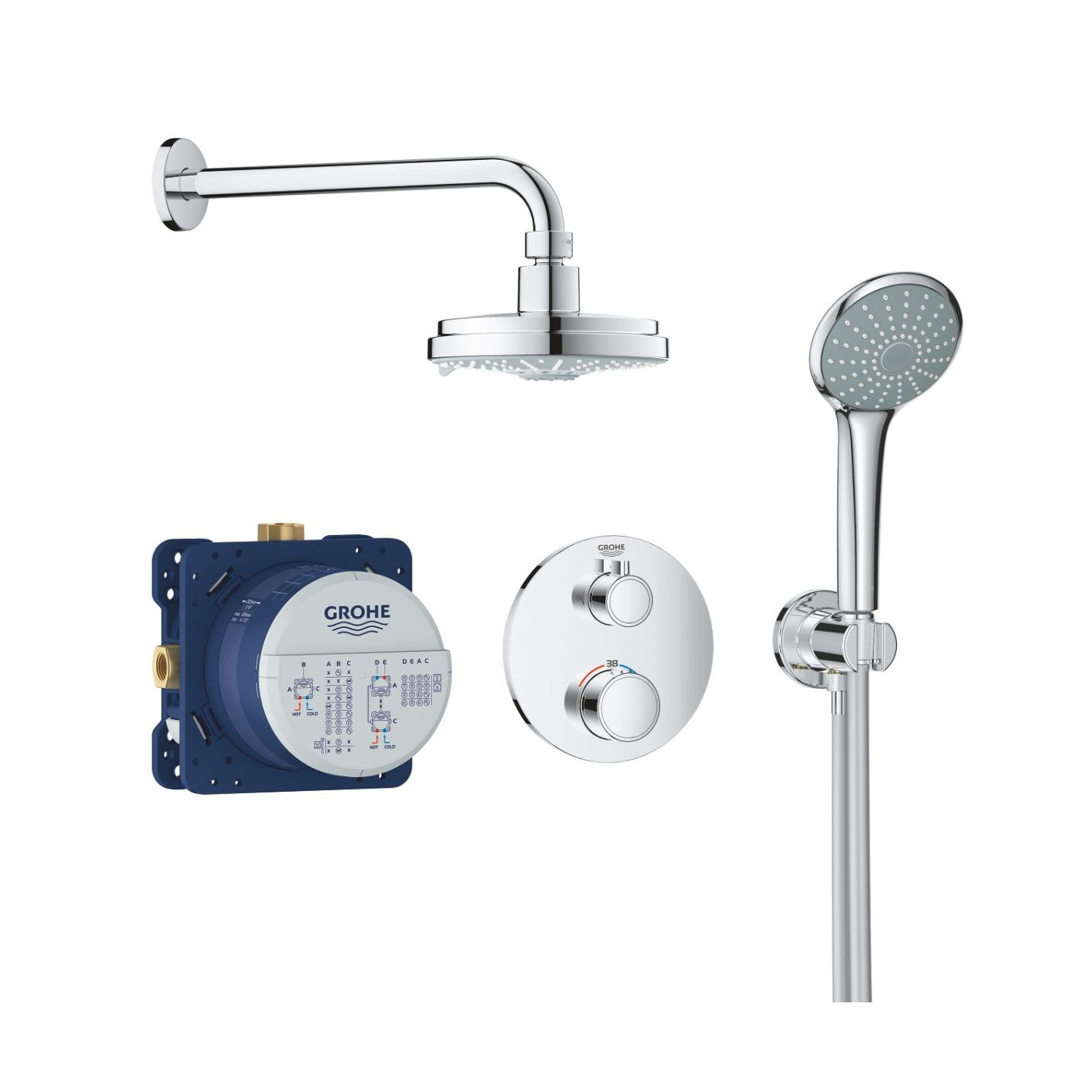 Zestaw Prysznicowy Z Deszczownicą Rainshower Cosmopolitan 160 Grohtherm 34735000 Grohe