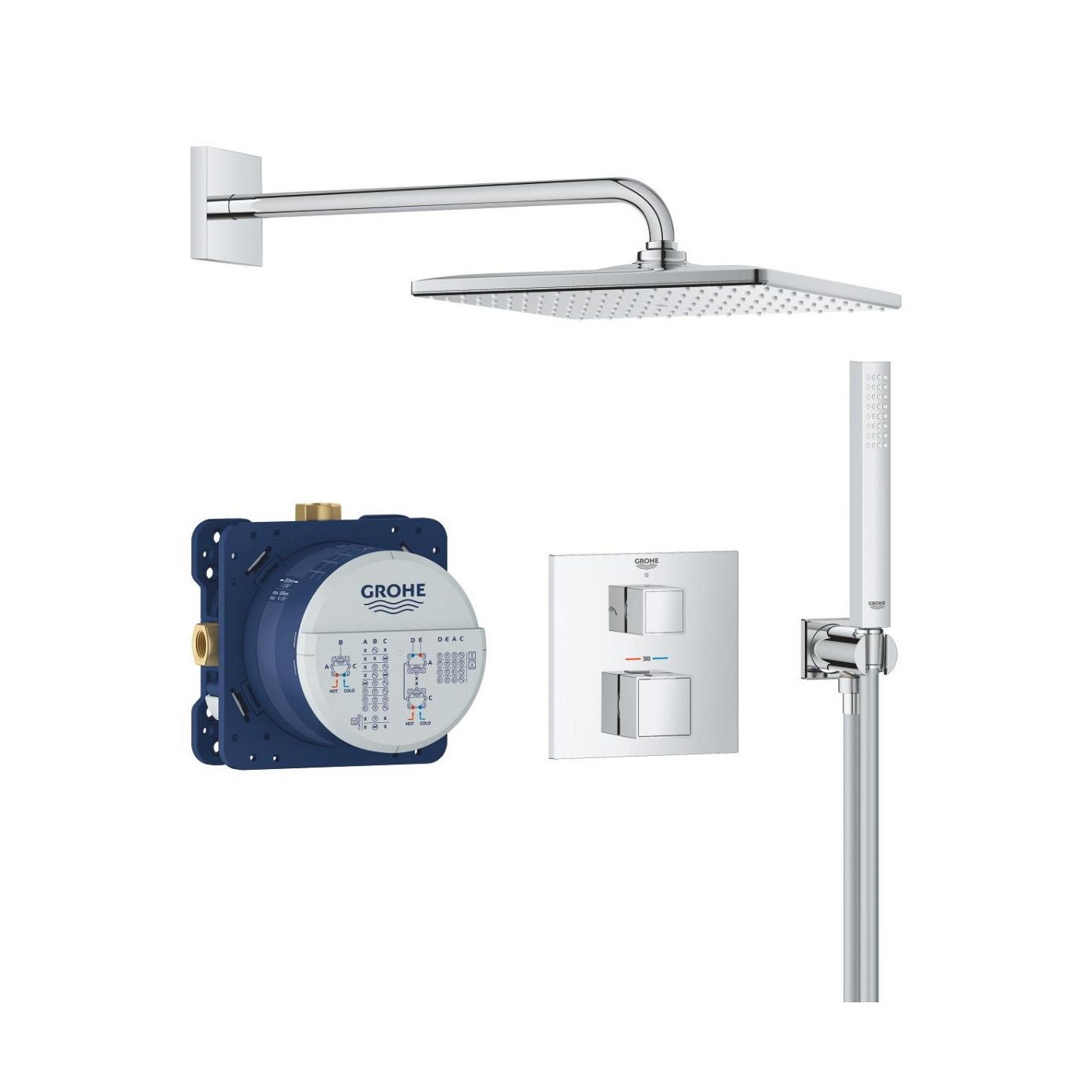 Zestaw Prysznicowy Z Deszczownicą Rainshower Mono 310 Cube Grohtherm Cube 34868000 Grohe