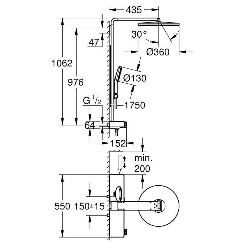 System Prysznicowy Z Termostatem Rainshower Aqua Pure 100964AL00 Grohe