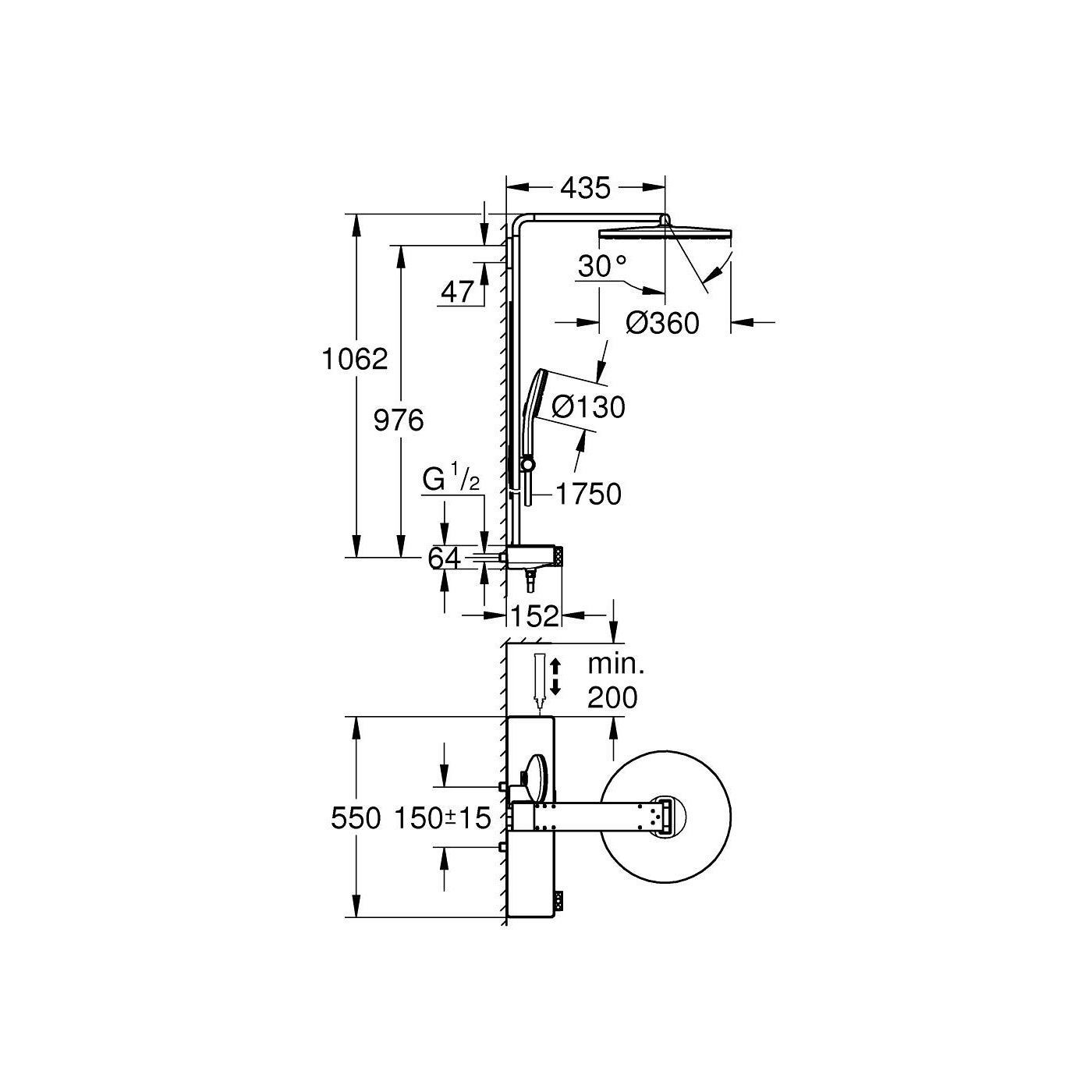 System Prysznicowy Z Termostatem Rainshower Aqua Pure 101680AL00 Grohe