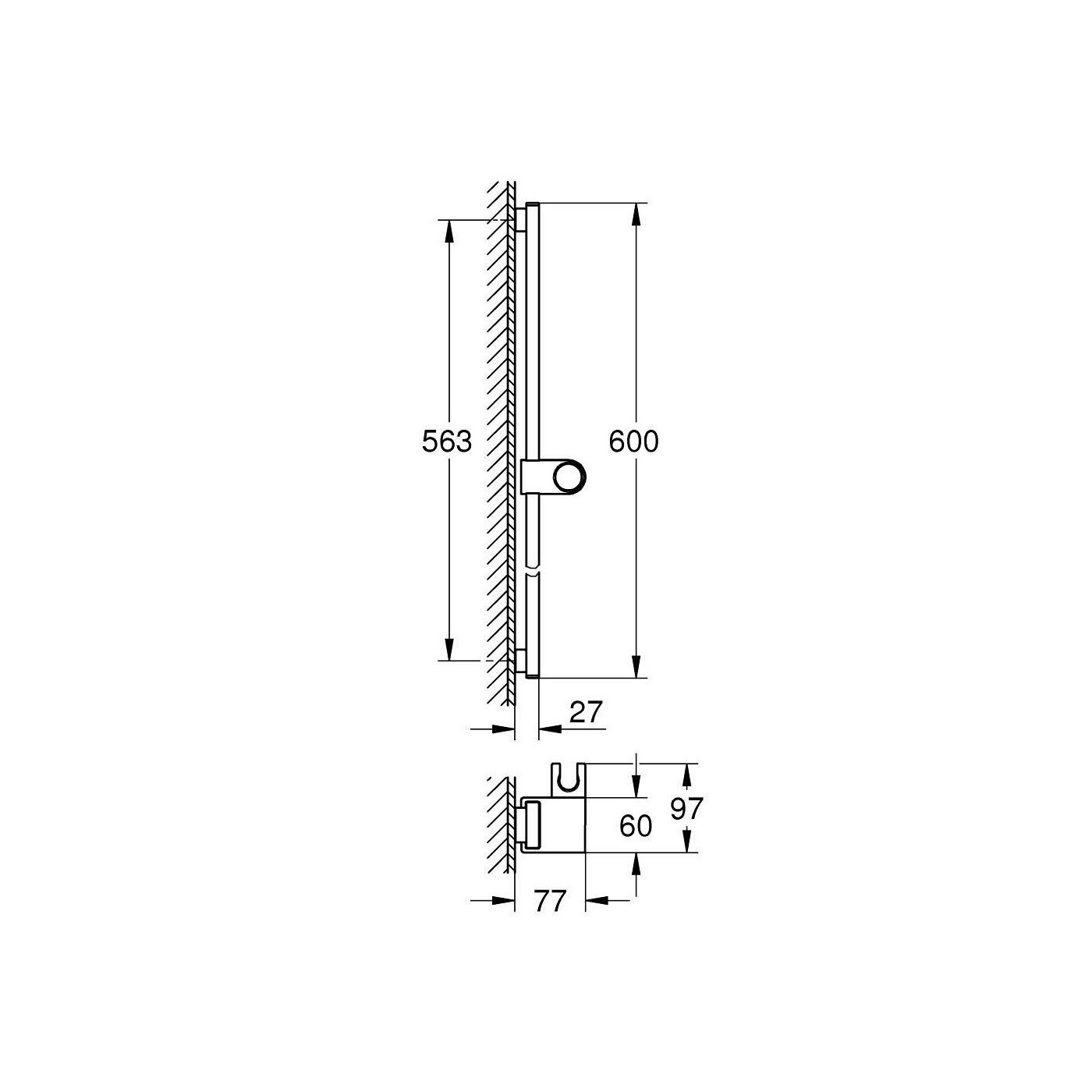 Drążek Prysznicowy 600 mm Rainshower Brushed Warm Sunset 101673DL00 Grohe