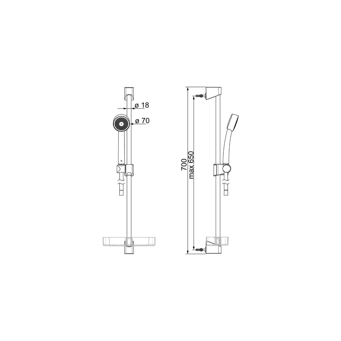 Zestaw Natryskowy Apollo Chrom 520 Oras