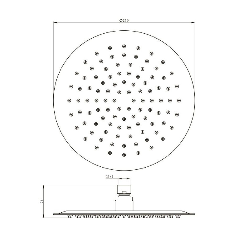 Deszczownica Okrągła 254 mm Miedź Szczotkowana 04062BRG Emporia