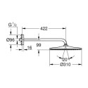 Deszczownica Z Ramieniem 422 mm 1 Strumień Rainshower Mono 310 Hard Graphite 26558A00 Grohe