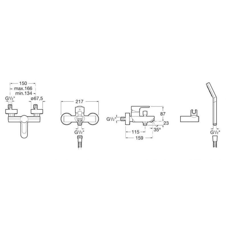 Bateria Wannowa Ze Słuchawką L20 A5A0109C02 Roca