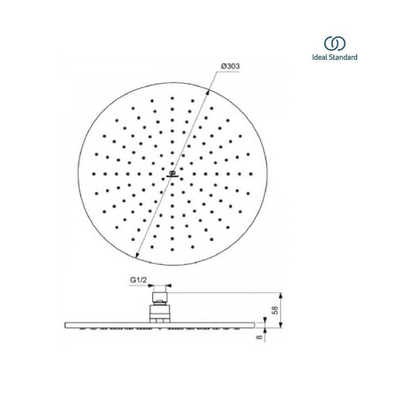 Zestaw Natryskowy Termostatyczny Ceratherm Z Deszczownicą Czarny Mat A7573XG Ideal Standard