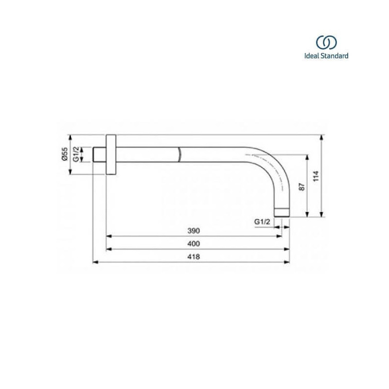 Zestaw Natryskowy Termostatyczny Ceratherm Z Deszczownicą Czarny Mat A7573XG Ideal Standard