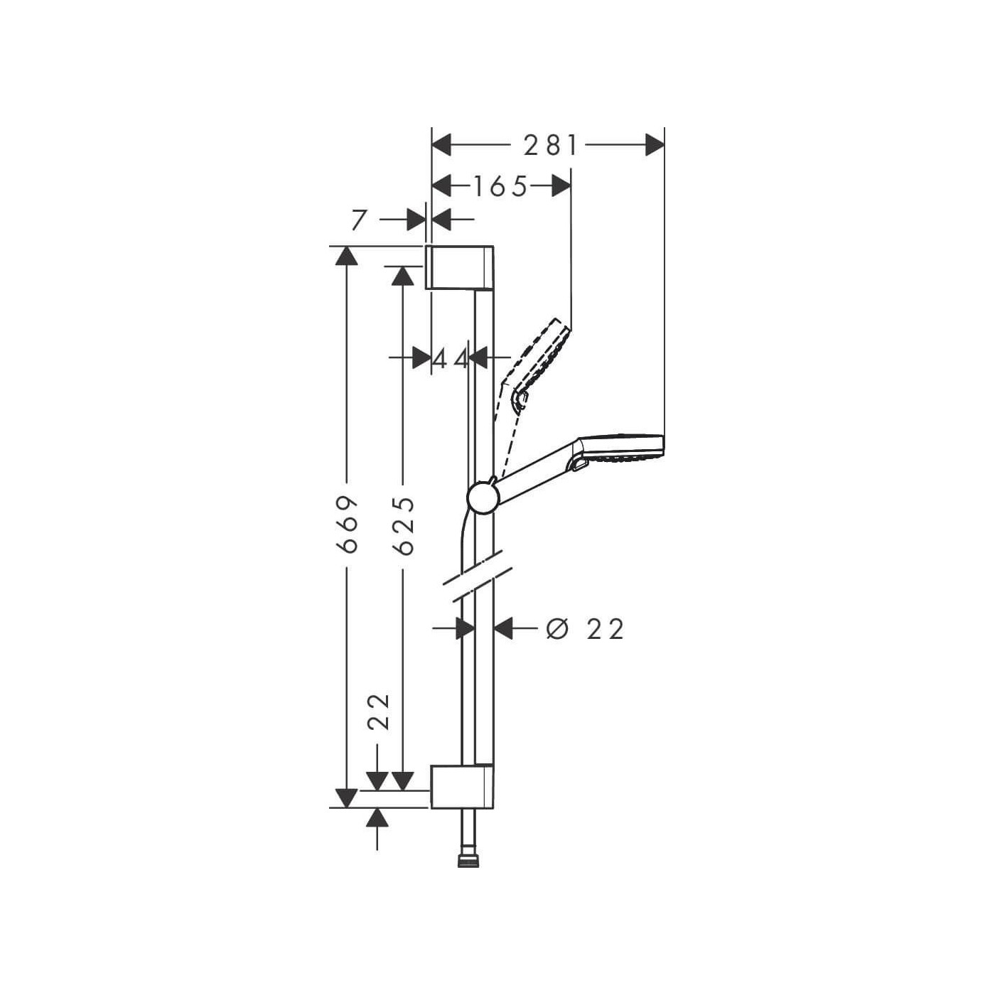 Zestaw Prysznicowy Crometta Vario Unica 0,65 m 26532400 Hansgrohe