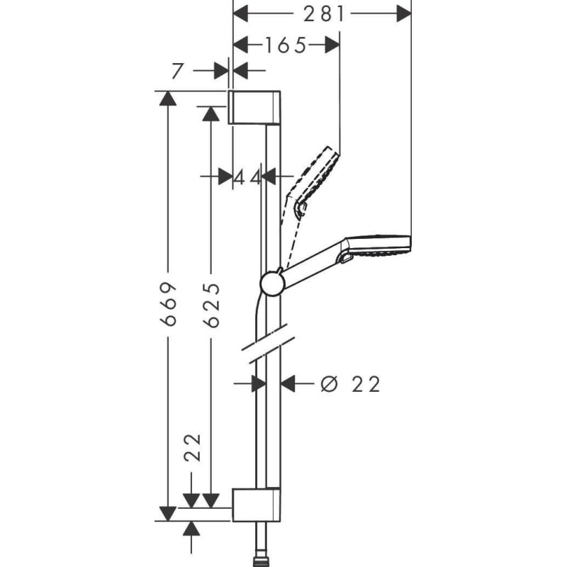 Zestaw Prysznicowy Crometta Vario Unica 0,65 m 26532400 Hansgrohe