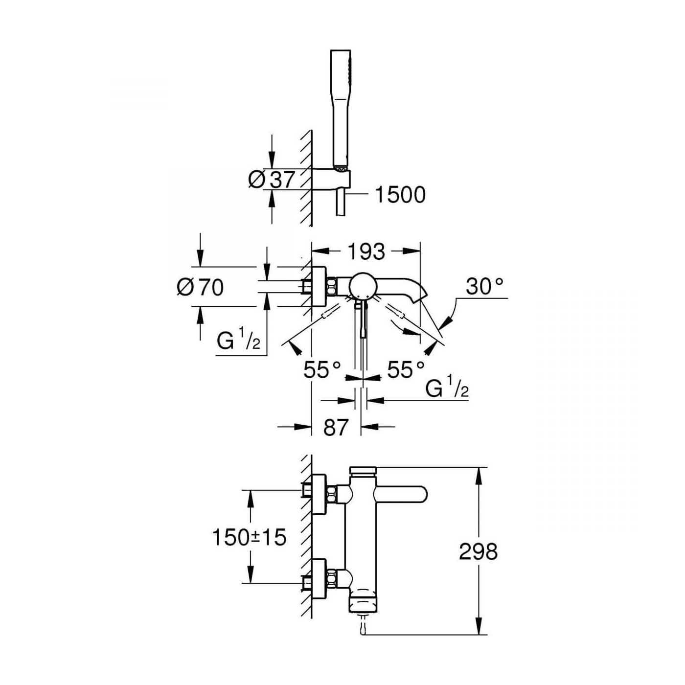 Zestaw Wannowy Essence 33628001 Grohe