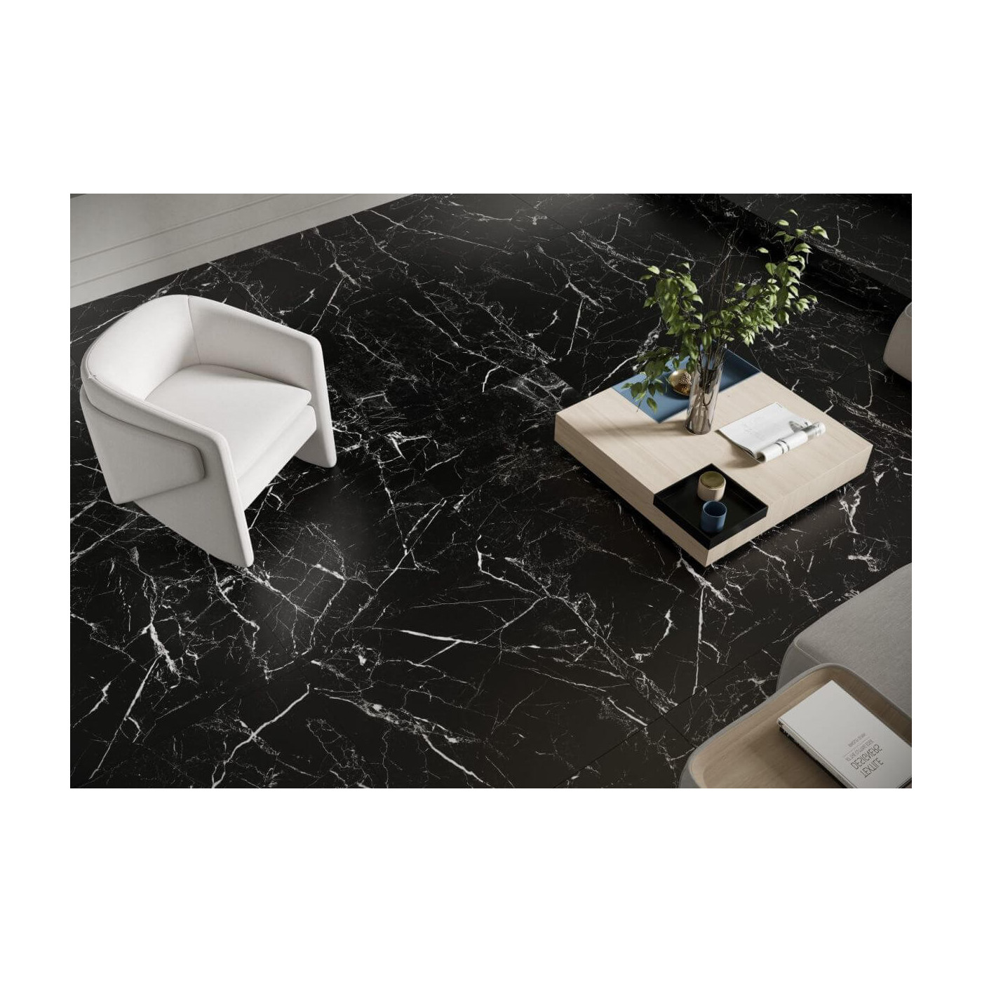 Płytka Lamania Marmo Morocco Black Mat 79,7x159,7 Cerrad x La Mania Home