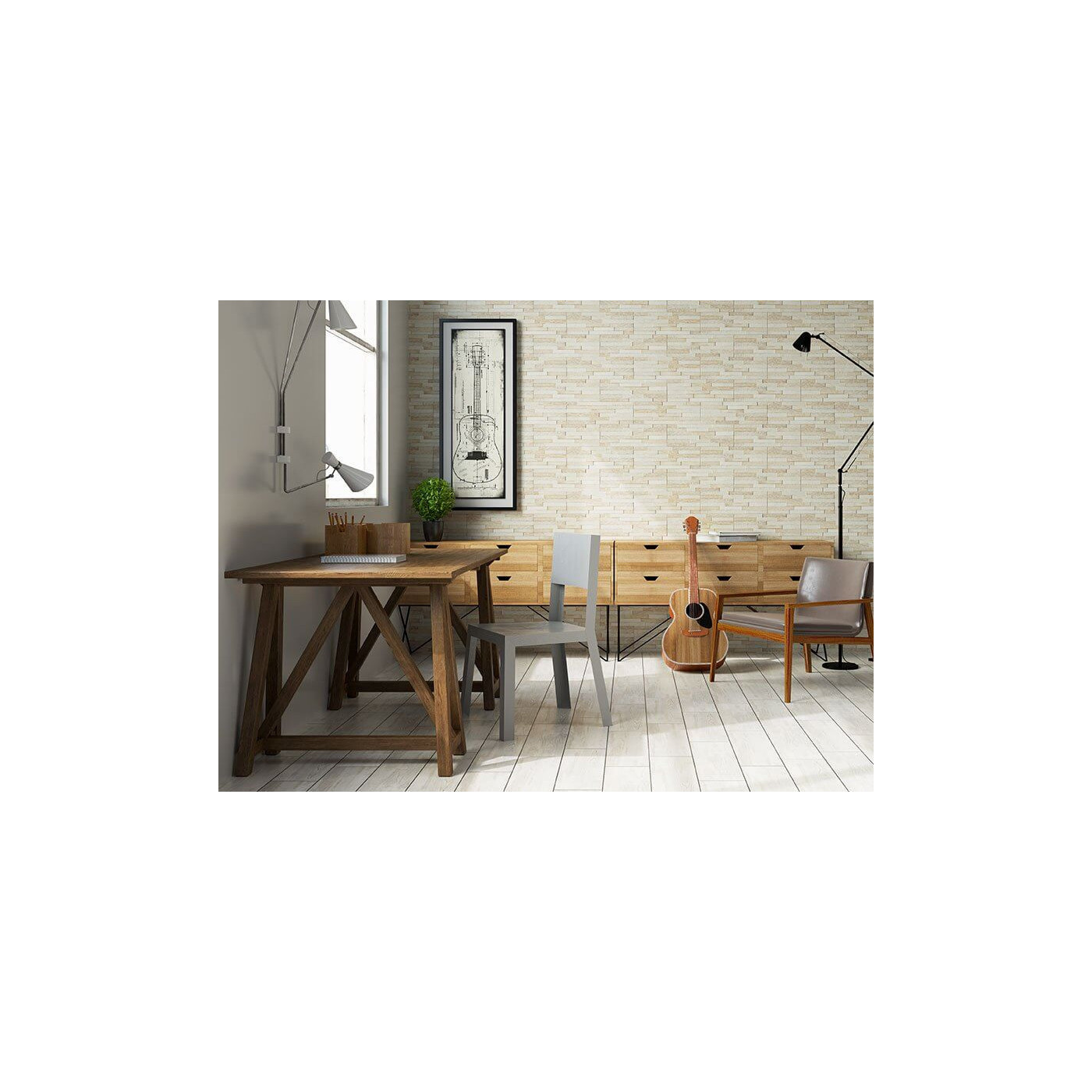 Płytka ścienna Kallio cream 15x45 Cerrad