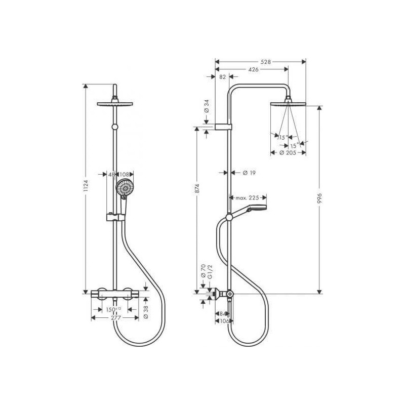 Komplet Prysznicowy Vernis Blend 200 1Jet Ecosmart 26089670 Hansgrohe