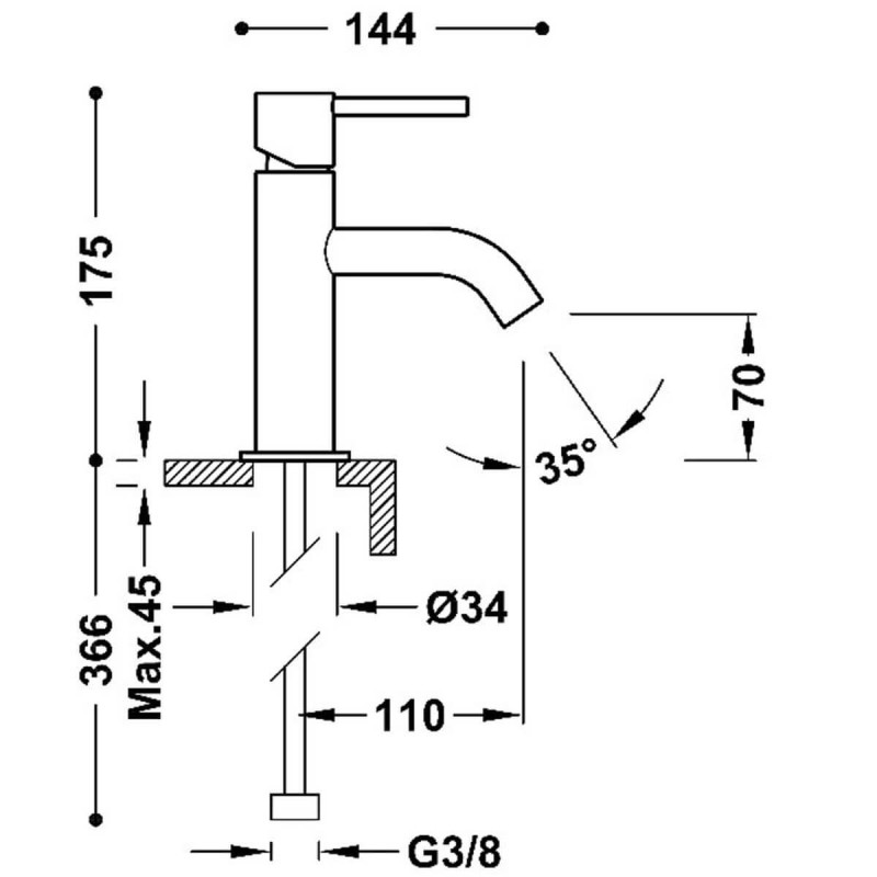 Bateria Umywalkowa Study Biel Matowa 26290301BM Tres