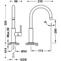 Wysoka Bateria Umywalkowa Study 26290402 Tres