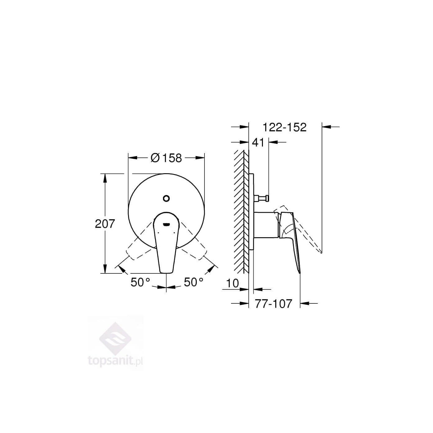 Bateria Do Obsługi Dwóch Wyjść Wody Bauedge Chrom 24162001 Grohe