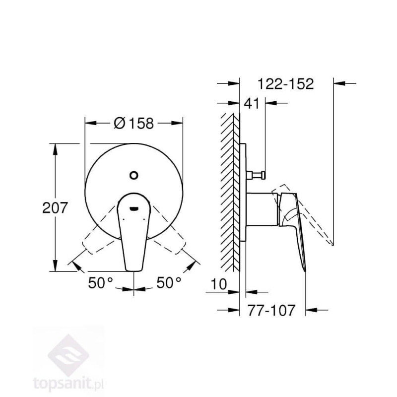 Bateria Do Obsługi Dwóch Wyjść Wody Bauedge Chrom 24162001 Grohe