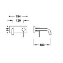 Bateria Umywalkowa Podtynkowa z Wylewką 180 mm Study 26230031AC Tres