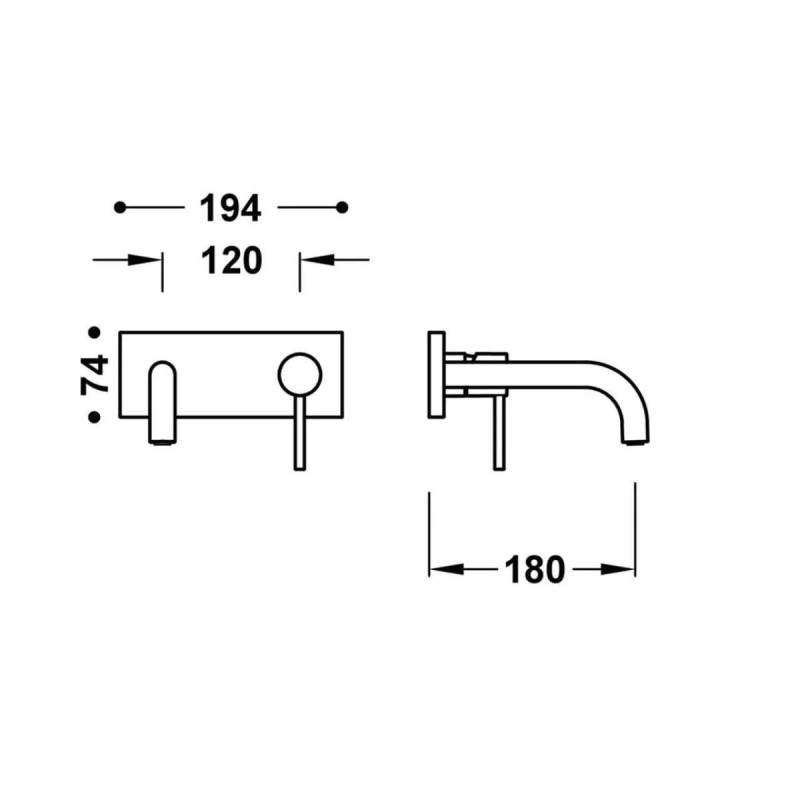 Bateria Umywalkowa Podtynkowa z Wylewką 180 mm Study 26230031AC Tres