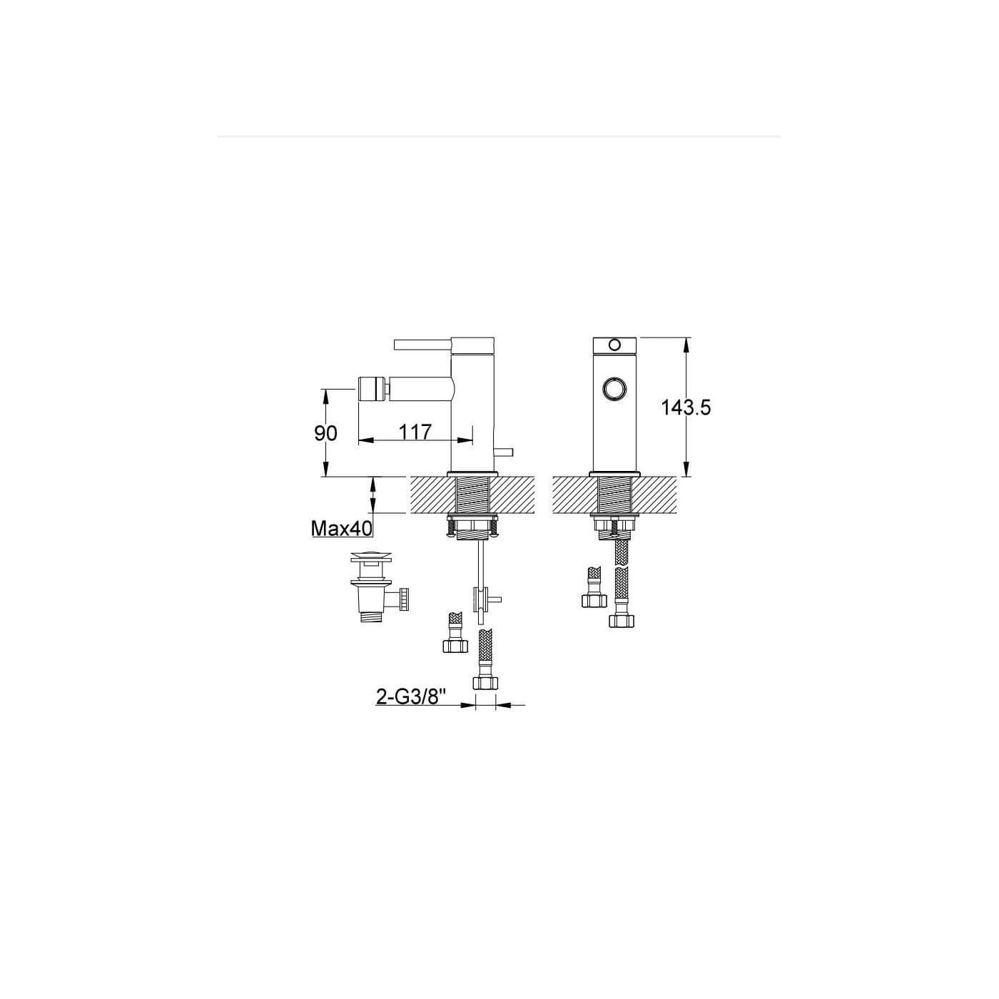 Bateria Bidetowa AXEL QB130A Kohlman