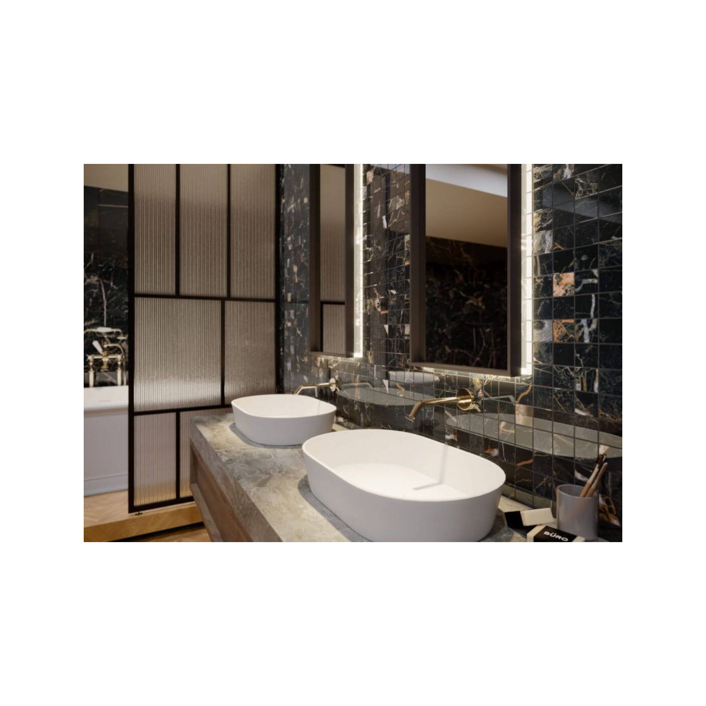Mozaika Podłogowa Marquina Gold Polished Cerrad