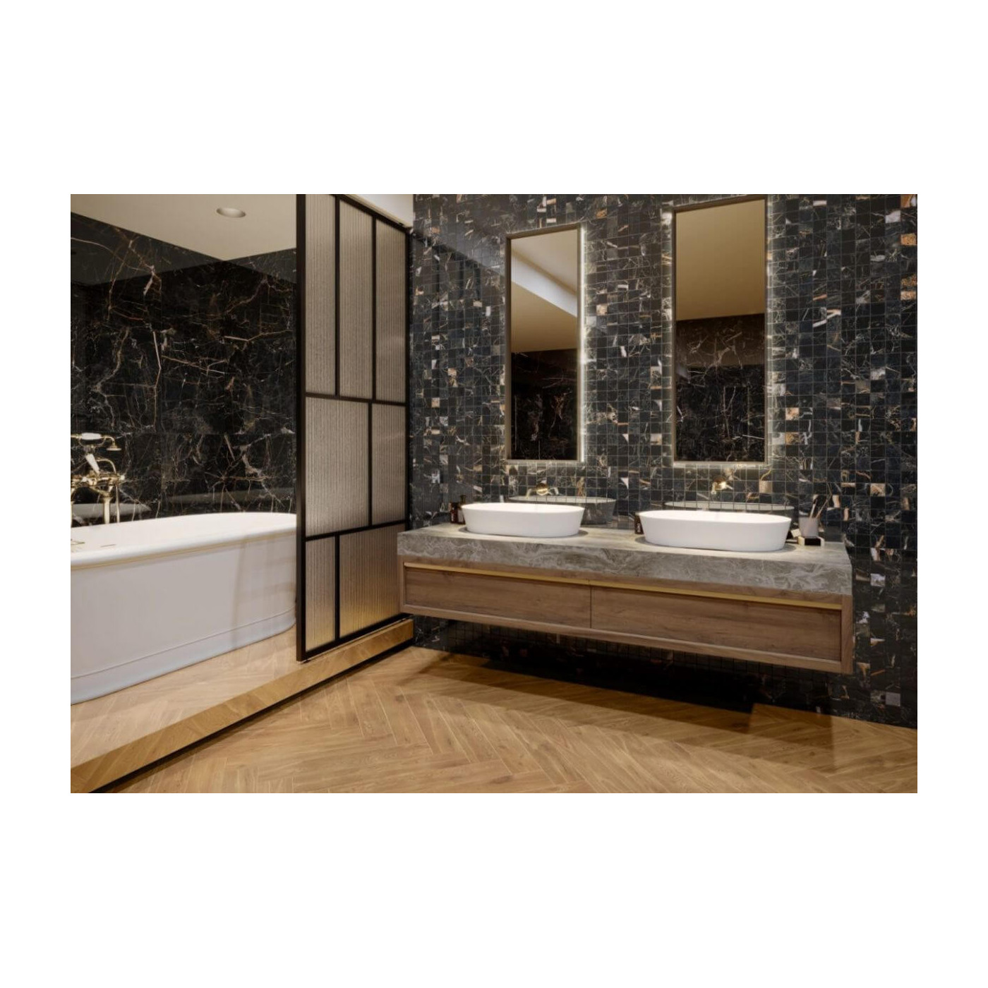 Mozaika Podłogowa Marquina Gold Mat Cerrad