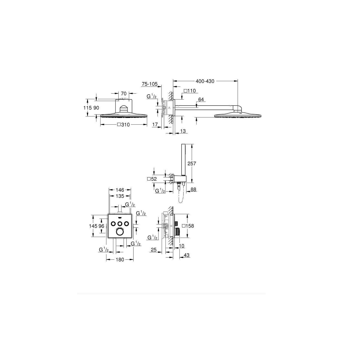 Zestaw Prysznicowy Rohtherm Smartcontrol 34804000 Grohe