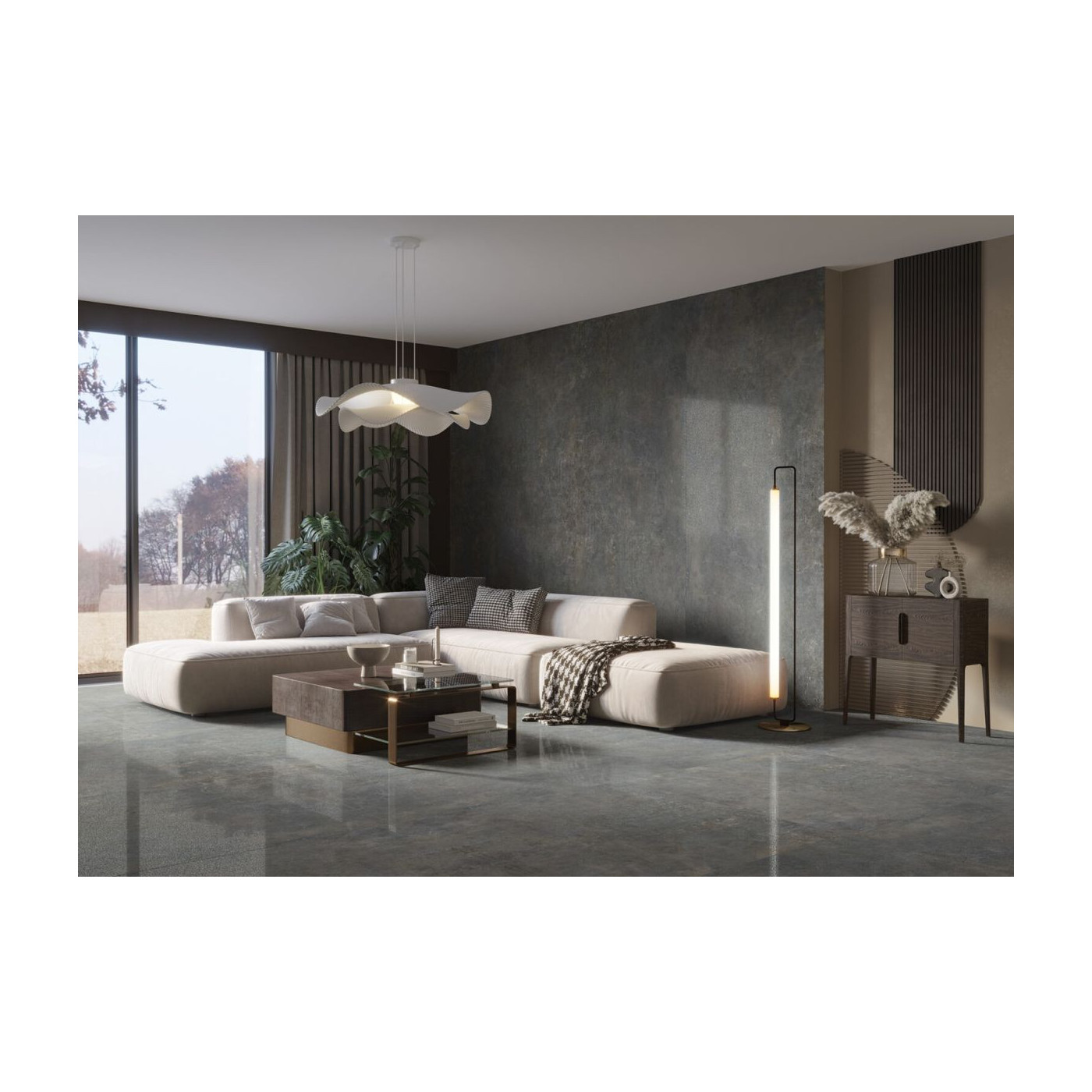 Płytka Podłogowa Textural Anthracite Silky Cristal 119,7x59,7 Cerrad
