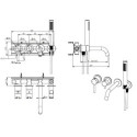 Bateria Wannowa Podtynkowa Fly 4-Otworowa Z Boxem I Zestawem Prysznicowym Czarny Mat 03032BM Emporia