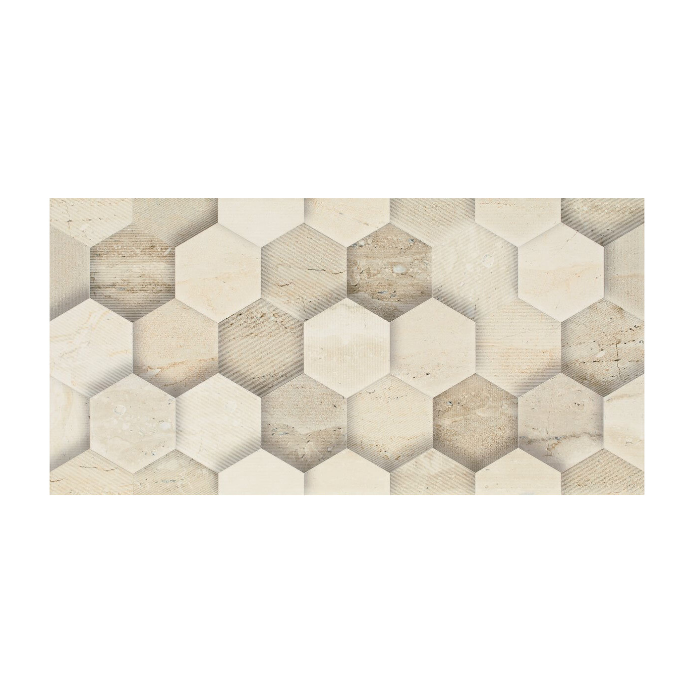 Płytka Ścienna Dekor Geometryk Sunlight Stone Beige 30x60 Paradyż