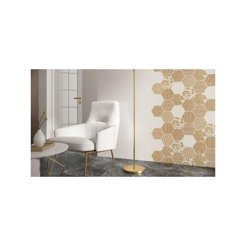 Dekor Shiny Lines A Gold Mat 19,8x17,1 Paradyż My Way