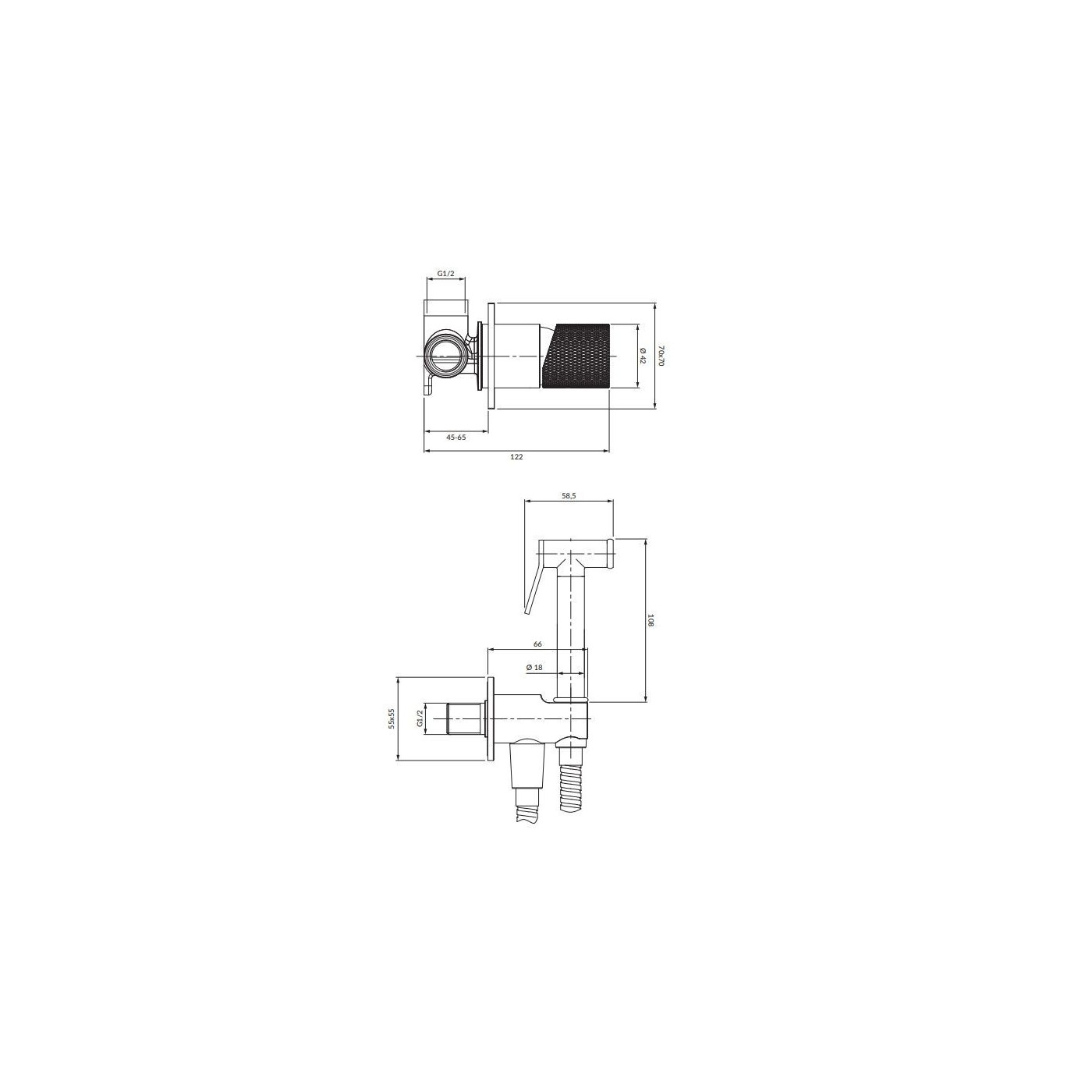 Zestaw Bidetowy Contour Miedź Szczotkowana SYSCTBI1CPB Omnires