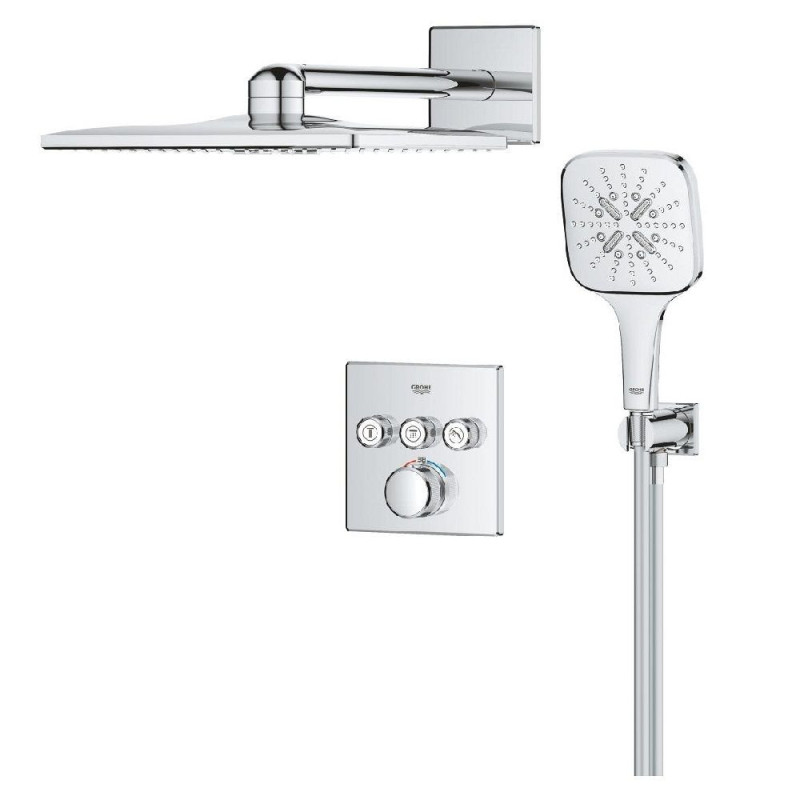 Zestaw Prysznicowy Grohtherm SmartControl Podtynkowy Z Deszczownicą Rainshower SmartActive 310 Cube 34864000 Grohe