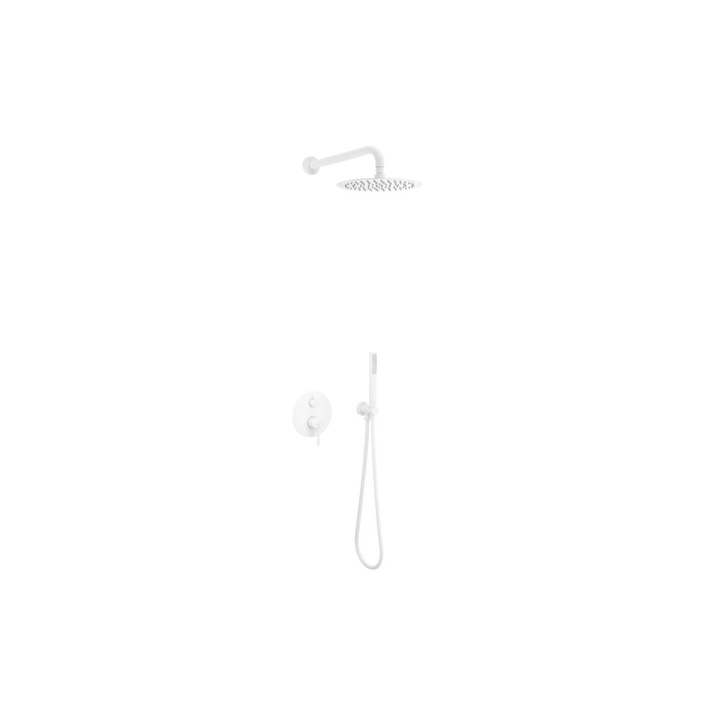 Zestaw Prysznicowo-Wannowy Podtynkowy 3 Funkcyjny Z Deszczownicą 25 cm Pi Biały Mat AREX.SET.1247WH Excellent