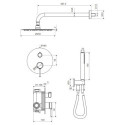 Zestaw Prysznicowo-Wannowy Podtynkowy 3 Funkcyjny Z Deszczownicą 25 cm Pi Biały Mat AREX.SET.1247WH Excellent