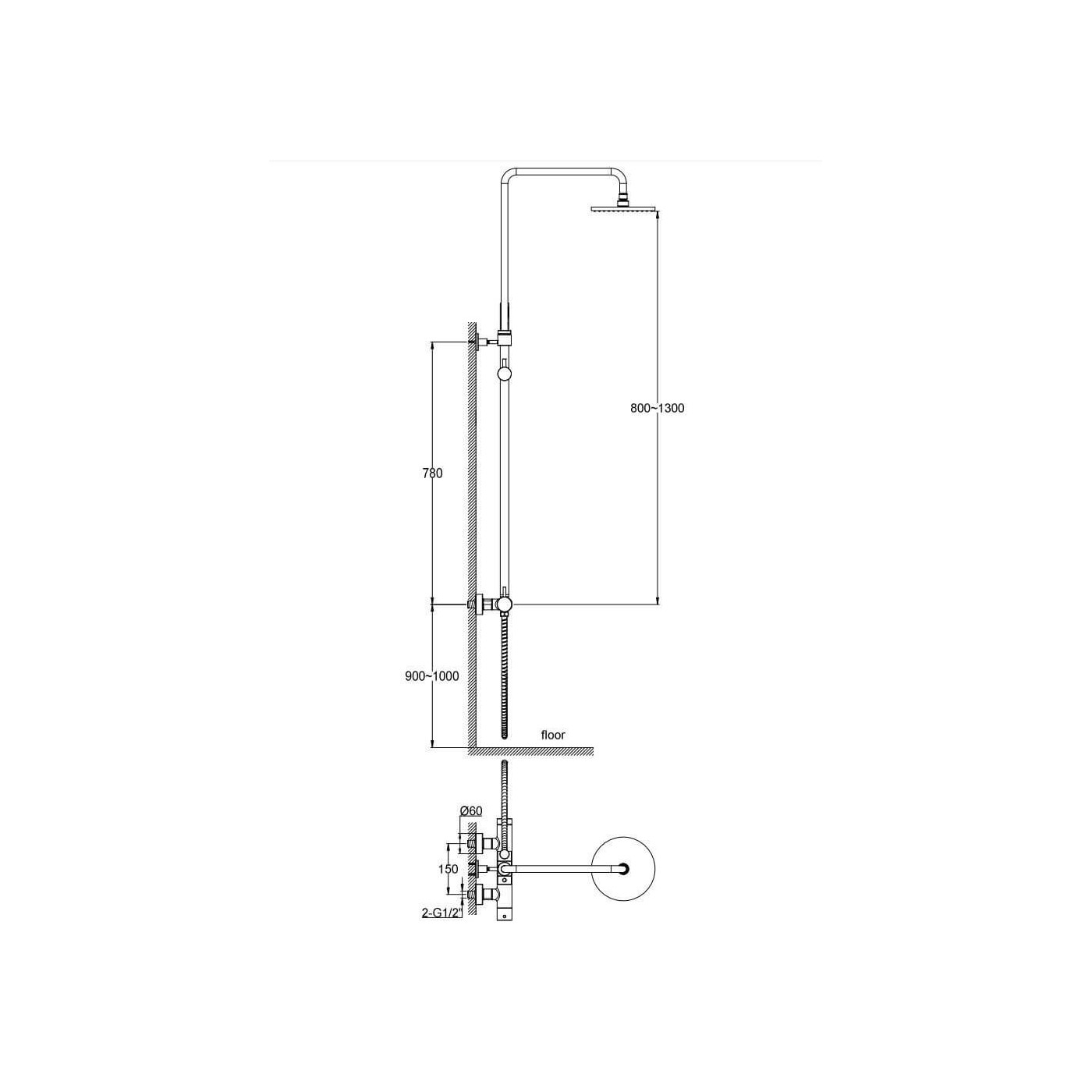 Zestaw Prysznicowy Axel Gold QW276AGD Kohlman