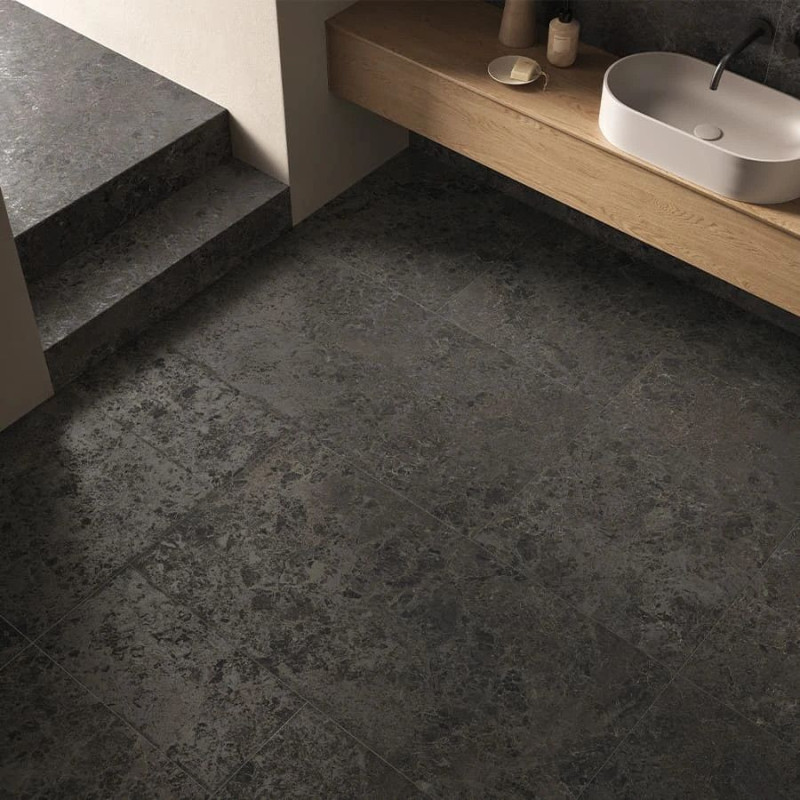 Płytka Gresowa Limestone Belgium Black Lappato 60x120x0,85 Piemme