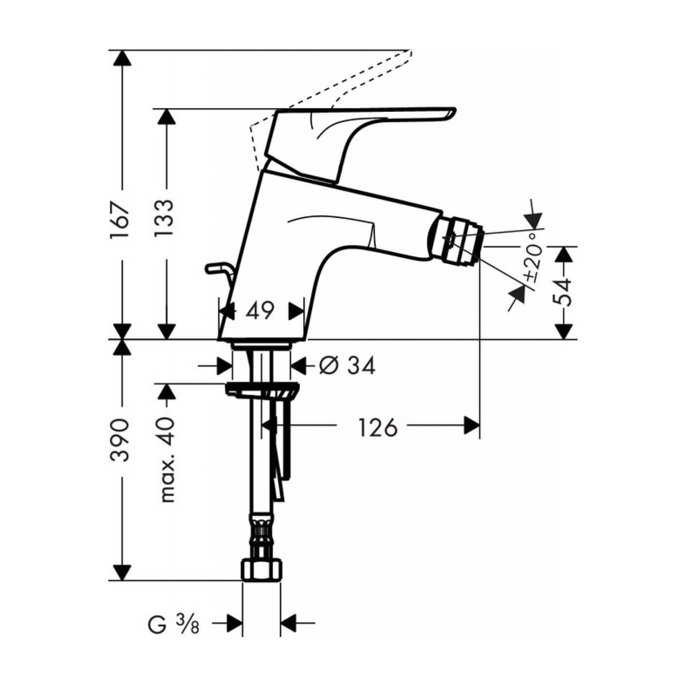 Bateria Bidetowa Focus E2 Chrom 31920000 Hansgrohe