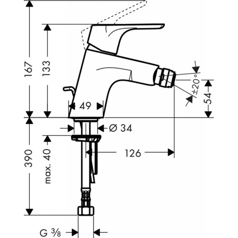 Bateria Bidetowa Focus E2 Chrom 31920000 Hansgrohe